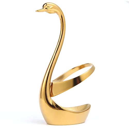 AnSaw Elegant Small Gold Swan Base Holder for Coffee Bar & Dining, Perfect for Wedding & Entertaining Table Decor