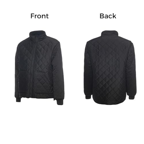 Men's Large Diamond Quilted Insulated Freezer Jacket; for Cold Storage, Grocery Staff (Chest 42-44)2