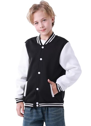 Kids Baseball Jacket Varsity Style Casual Fit Sport Boys Girls Team Uniforms Cardigan Sweatshirt2