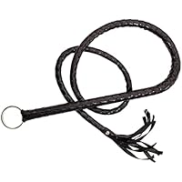 Laluky Látigo de equitación para equitación, cuero sintético,