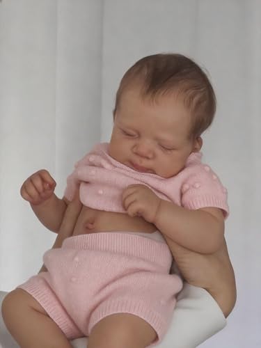 Zero Pam Bebe Reborn Realistas Niña con Pelo-48CM Muñecas Newborn Niñas, Bebé Reborn Silicona Cuerpo Completo Vinilo, Ojos Cerrados Que Parece Real Bebés Recién Nacido Toddler con Accesorios