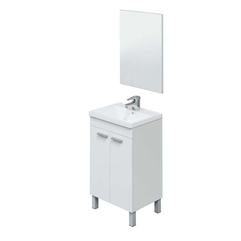 Miroytengo Mueble de Baño Camelia con Espejo Fabricado en Melamina Blanco Brillo 50x80x40 cm (Sin Lavabo)