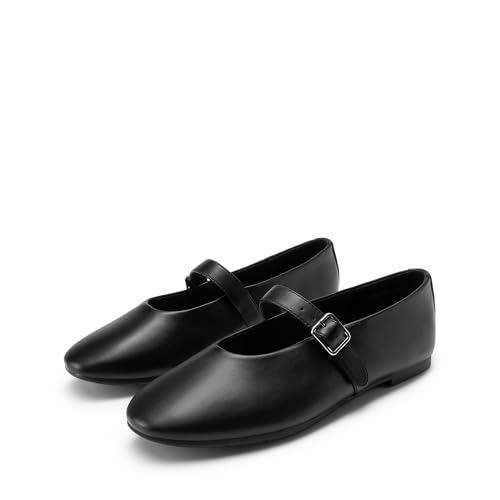 DREAM PAIRS Women's Ballet Mary Jane Flats Dress Round Toe Comfortable Casual Slip On Buckle Strap Flat Shoes