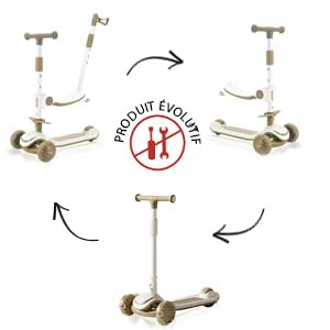 Tricycle bébé évolutif de 2 à 10 ans ajustable et pliable en PU