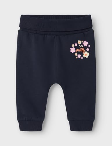 NAME IT Baby-Mädchen Nbfvrillie Sweat Cardigan Box Bru Set Sweatanzug, Dark Sapphire/Print:Flower, 68