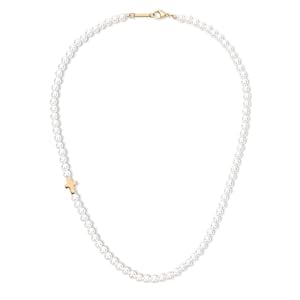 GAVU Mens Pearl Necklace Men’s Pearl Beaded Necklace, Pearl Cross Necklace for Men