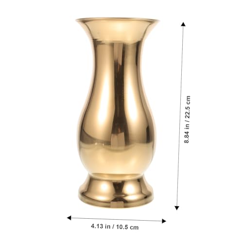 Vase en acier inoxydable or résistant pour fleurs de table basse et décoration chic