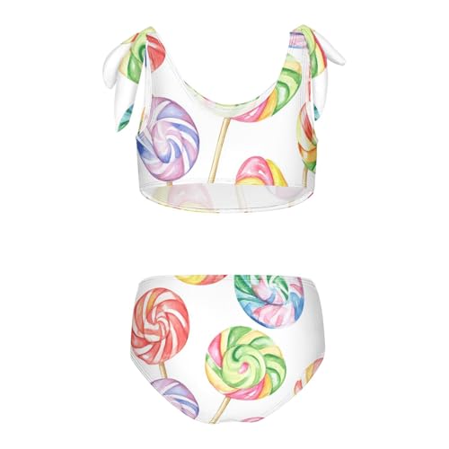 KLL Colorful Sweet Lollipop Candy Girl Two Piece Bikini Set Quick-Dry Swimsuit Swimwear Adjustable Strap2