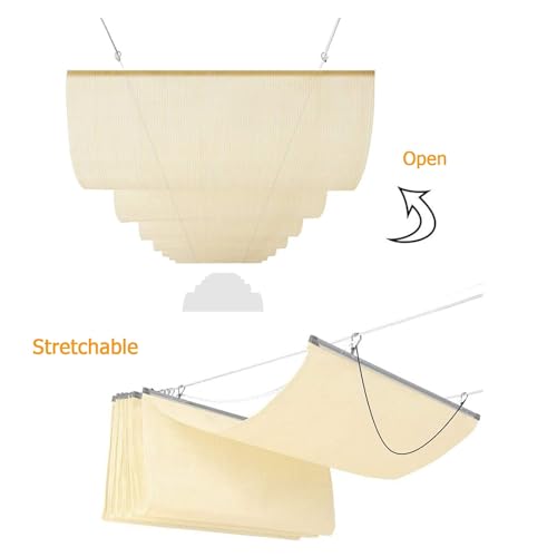 Voile d'ombrage rétractable pour pergola pour stopper la chaleur sur la terrasse
