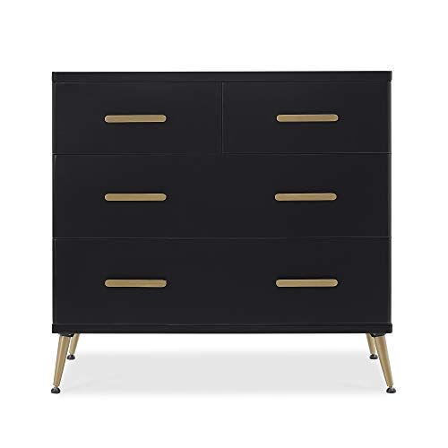 Delta Children Sloane 4 Drawer Dresser With Changing Top, Greenguard Gold Certified, Black/Melted Bronze #TOP3