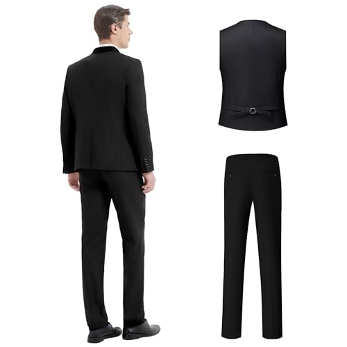 Tuxedos Suit for Men Slim Fit One-Button Suit with Shawl Lapel 4 Piece Suits Jacket Vest Pants Party Prom Set with Bow Tie2