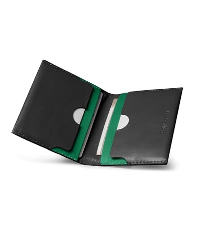 Image of DailyObjects Black Even Bi-Fold Card Wallet | Men | Full-Grain Leather | Gents Wallet Branded | Handcrafted | Guys| Card Holder | Dedicated Sleeve| 4 Card Slots| Dual-Tone Colourways