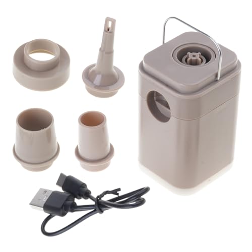 Bombas de aire eléctricas con luz de camping y 5 boquillas de inflado rápido, bombas de desinflado de repuesto para colchones pequeños