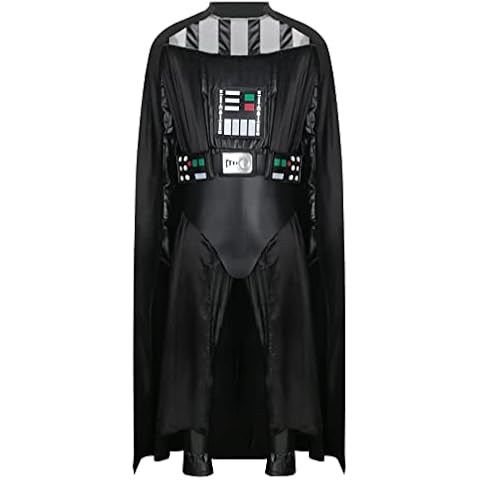 LIKUNGOU Herren Vader Kostüm Black Warrior Full Set Cape Deluxe Halloween Cosplay Outfit Kostüm Zubehör (S) Cover