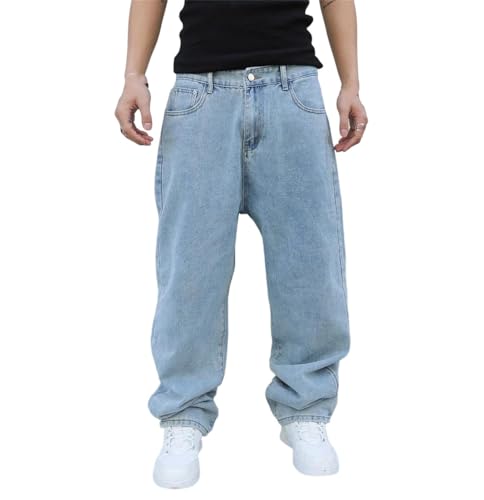 Men's Lightweight Plus-Size Jeans, Loose and Casual Street Dance Skate Pants