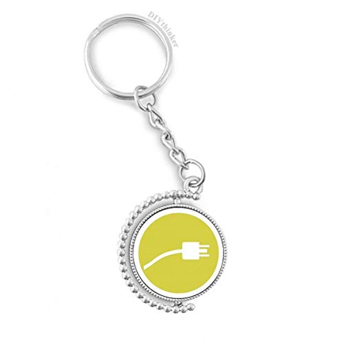 Porte-clés rotatif câble jaune 1,2x3,5 pouces pour organisation