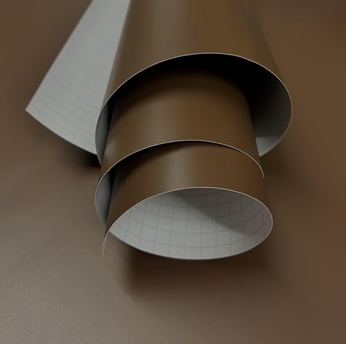vgoltd Adhesivo para muebles, vinilo mate con parte trasera adhesiva, para cubrir armarios, manualidades, papel de contacto autoadhesivo de Fablon (marrón oscuro, 60 cm x 1 m)