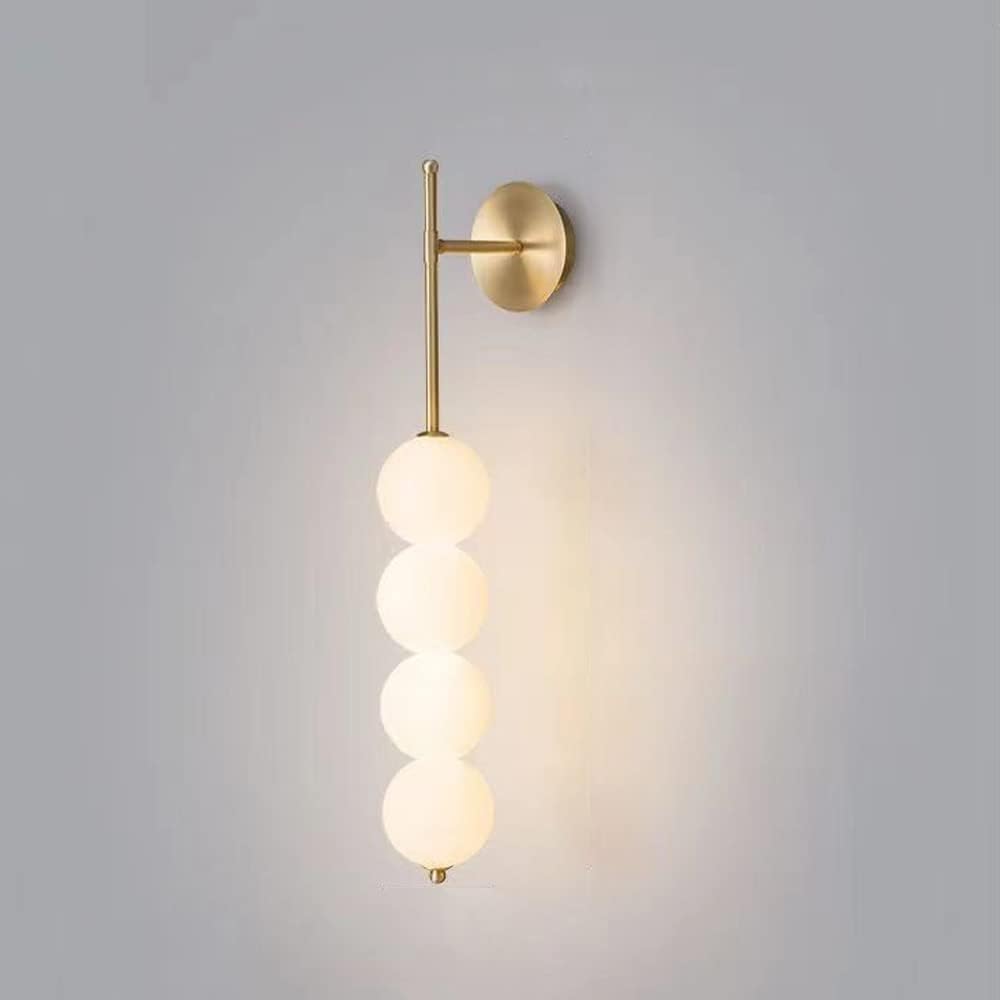 Cwcqgh Gold Wall Lamps Sconces Wall Light Globe Sconce Copper Wall Lamp, Geometric Wall Mount Lighting Fixture Living Room Decor Wall Lamps, 12W Bedroom Sconces Indoor Wall Wash Ligh,