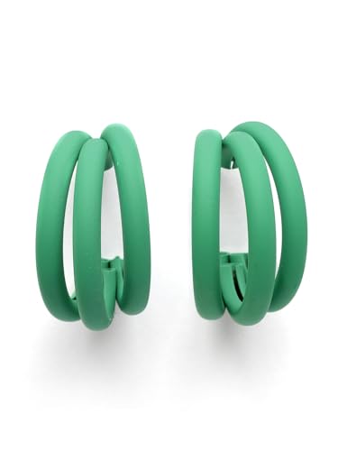 Image of Bohey by KARATCART Gold-Toned Classic Half Hoop Earrings for Women