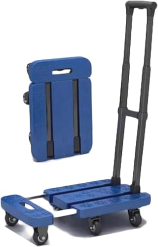 Carro plegable de cama plana, carrito utilitario móvil, plástico duradero para un fácil transporte y almacenamiento en casa, oficina, almacén