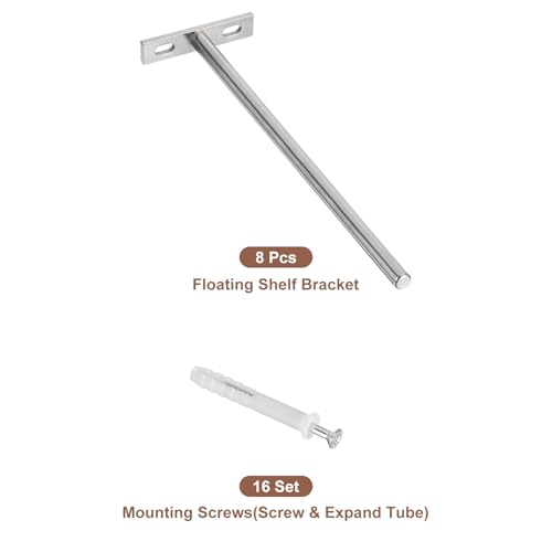 Supports d'étagère flottants de 20,3 cm pour créer une bibliothèque murale design