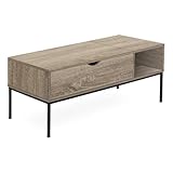 Monarch Specialties I 3806 Coffee Table, 42' L, Rectangular, Cocktail, Lift-top, Dark Taupe, Black Metal, Contemporary, Modern