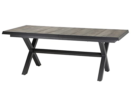 Siena Garden Sincro Ausziehtisch, anthrazit/Natur-grau, Alu/Keramik,...
