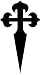 Artimagen Pegatina Cruz de Santiago Negra 43x73 mm.