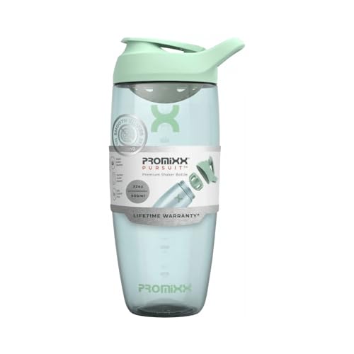 Image of Promixx Pursuit Protein Shaker Bottle (32 oz) - Silent No-Ball Mixer, Leak-Proof Lid, BPA /BPS & Phthalate-Free ECOZEN - Easy-Clean Shaker Cup for Protein Shakes, Pre & Post-Workout Smoothies