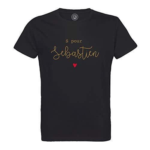 T-Shirt Coton Bio Homme Initiales Personnalisables Style Minimaliste
