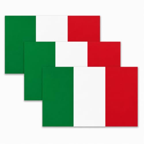 Image of Italian Flag Vinyl Flag Stickers, Car Decals, Waterproof Indoor Outdoor, Laptop Stickers, Car Bumper, Italy Flag, 5 x 3 Inches, Set of 3