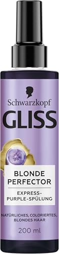 Gliss Express-Purple-Spülung Blonde Perfector (200 ml) Haarspülung zum Sprühen für natürliches coloriertes & gesträhntes blondes Haar mit Föhnschutz & UV-Filter