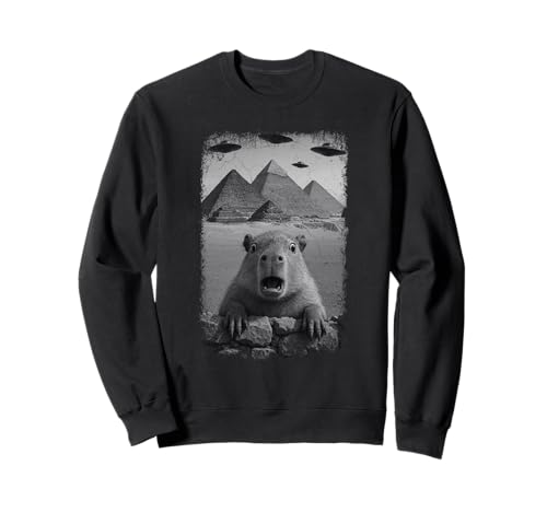 Distressed Capybara Selfie At Pyramids Funny Vintage UFO Pun �g���[�i�[