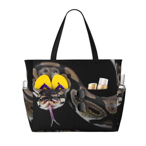 Sac de plage serpent python pour femme, grand sac à bandoulière spacieux contre le manque de place