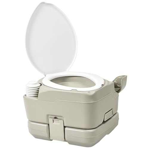 Image of YITAMOTOR 2.6 Gal Portable Toilet for Camping, RV Toilet with Diagonal Elongated Bowl Seat, Porta Potty with Hand Sprayer, Leak-Proof for Adults, RV Travel, Hospital, Boat, Trip, Home