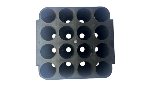 Image of Ecoflo Root Trainer Reusable Seedling Trays Plastic Plants Nursery Seedlings Starter Cups Seed Germination Tray for Primary Germination for Seeds 16 Cells 130cc Black - Pack of 1no.