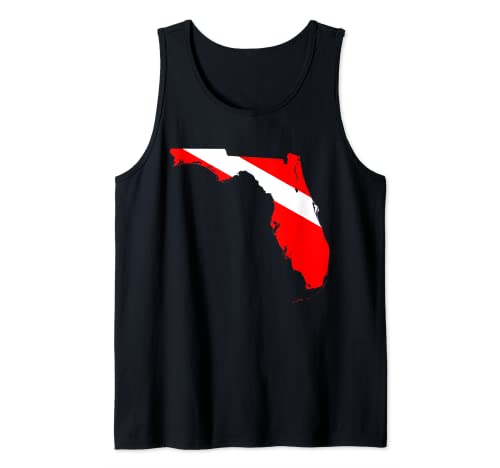 Impresionante bandera de la Florida Buceo Diver Down Print Camiseta sin Mangas