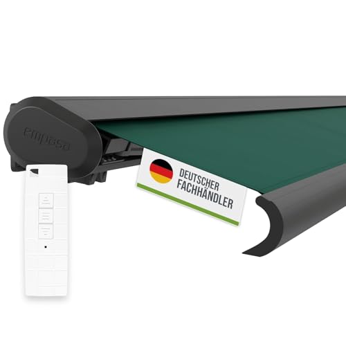 empasa elektrische Vollkassettenmarkise 'Profi' Kassettenmarkise Gelenkarmmarkise Markise Sonnenmarkise Sonnenschutz komplett vormontiert, viele Farben und Größen wählbar