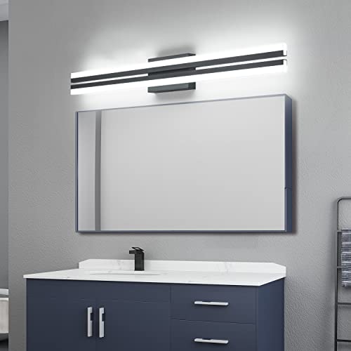 Image of PRESDE Black Vanity Light for Bathroom Lighting Fixtures Over Mirror Modern 40inch LED Bath Wall Lighting Dimmable