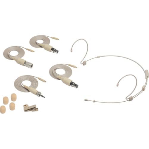 SAMSON DE10x Omnidirectional Miniature Headset Microphone for Wireless Transmitters | Beige with Colorful Headset Microphone Windscreens (2 Items)