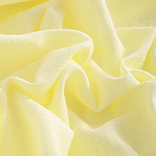 Image of NTBAY 2 Pack Muslin Cotton Mini Crib Sheets, Soft and Breathable Double Layer 24x38 Baby Crib Sheets for Mini Crib and Toddler Mattresses, Boys, Girls, Unisex, Light Yellow, 24x38 Inches
