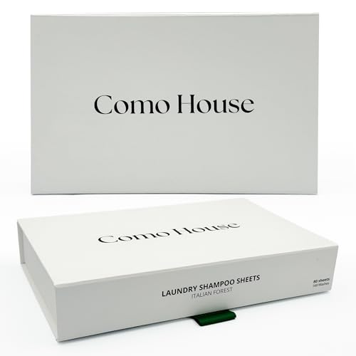 Como House Hoja de champú para lavandería, hojas de detergente ecológicas, a base de plantas, sin plástico y cero residuos, ideal para pieles sensibles, 80 cargas (bosque italiano)