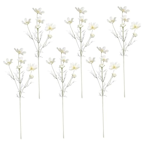 Fleurs artificielles cosmos blanches en soie de 60cm pour decor de maison
