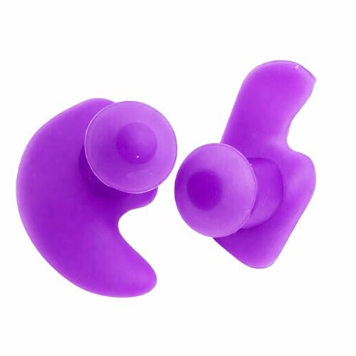Image of Silicone Swimming Waterproof Soft Ear Plugs Reusable Anti-Noise Dust-Proof Water Diving Sports Earplugs for Swimming Purple One Size