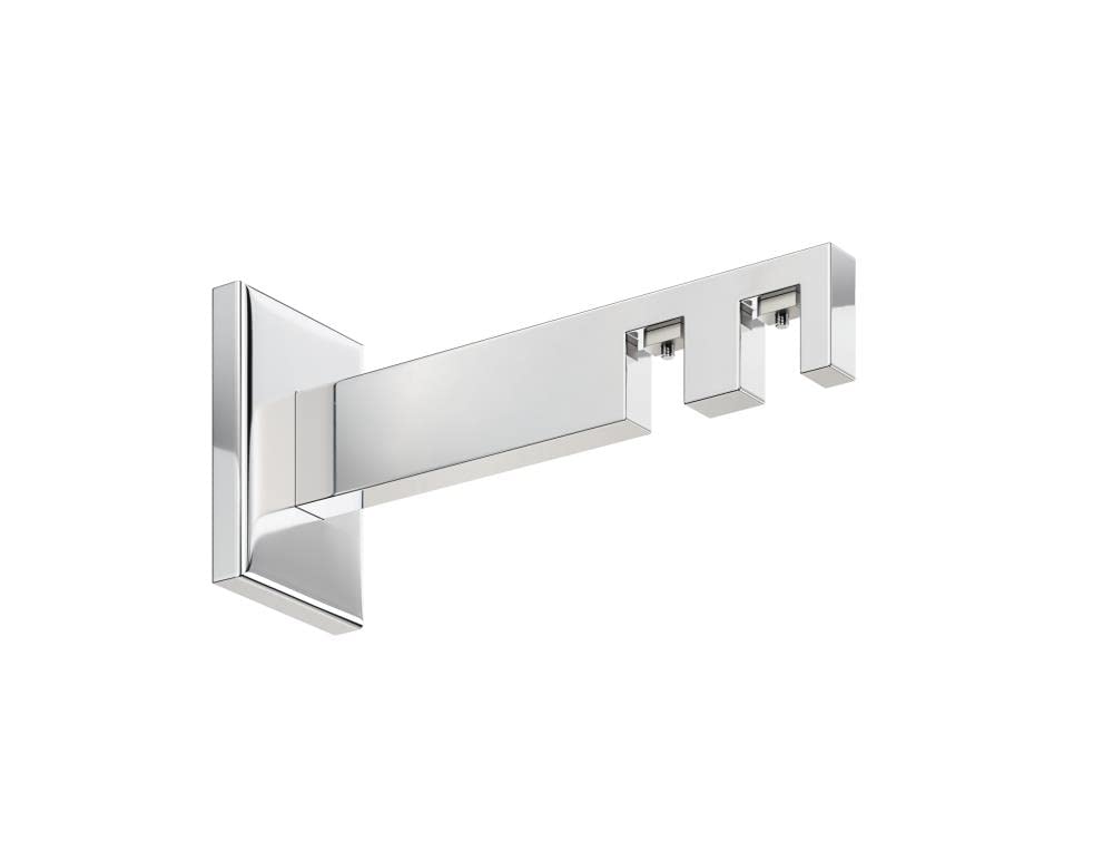 DécoProfi Gardinenstange Innenlauf 2-läufig Set Long rechteckig Weiß/Verchromt I Länge: 160cm Aluminium für Wandmontage I Als Gardinenschiene & Vorhangstange geeignet