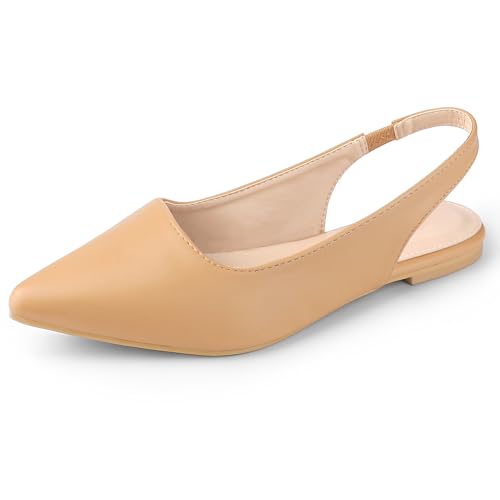 Perphy Pointed Toe Slingback Flats Pumps for Women
