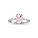 GemStar USA Sterling Silver Simulated Morganite and White Topaz Oval Crown Ring