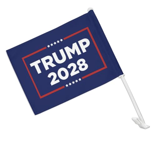 Graphics & More Trump 2028 Car Truck Flag with Window Clip On Pole Holder