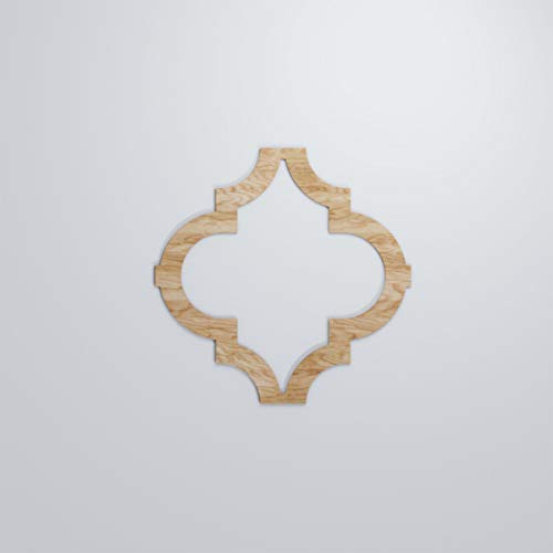 Image of Marrakesh Decorative Fretwork Wood Wall Panels, Large, 23 3 /8 inch W x 23 3 /8 inch H x 1 /4 inch T, Red Oak