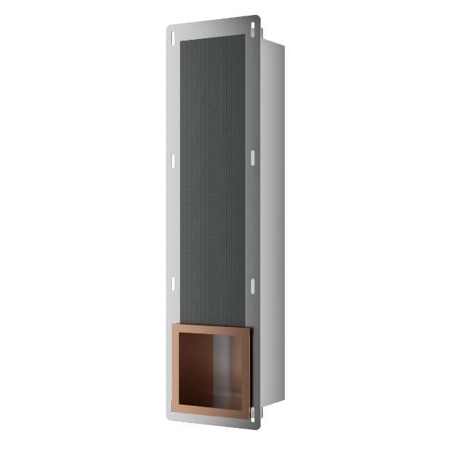 BALNEO Toiletpapierhouder met Magazijn voor 6 Rollen, Toiletpapierhouder voor Badkamer, Installatie In de Muur, Zwart, Roestvrij Staal, 74x20,8x14, 75cm, Verzonken Installatie Wall-Box Paper 2 Zwart